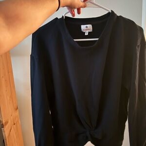 Sundry Women's Black Twist-Front Sweatshirt